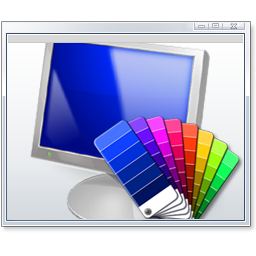 Иконка из Windows7: компьютер, рядом с каторым несколько палитр